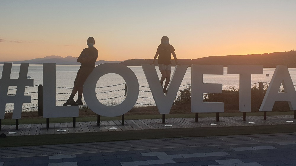 #ILOVETAUPO sign on waterfront